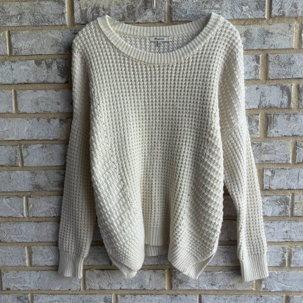 Madewell Long Sleeve Alpaca/Wool Blend Oversized Waffle Knit Sweater Size S